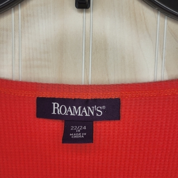 Roaman’s Coral Waffle Thermal Top Sz 22/24 - Picture 3 of 5
